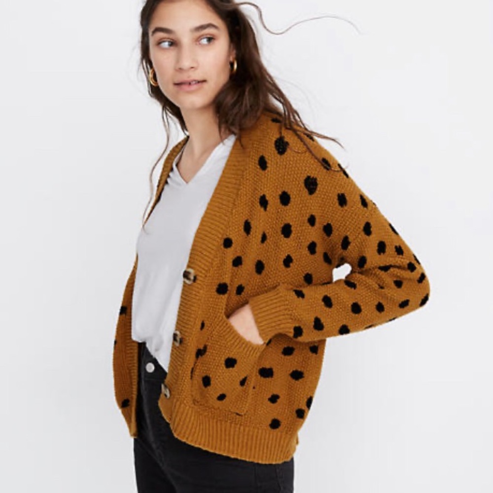 Madewell Hillview Cardigan Painted Spots XXS NWT